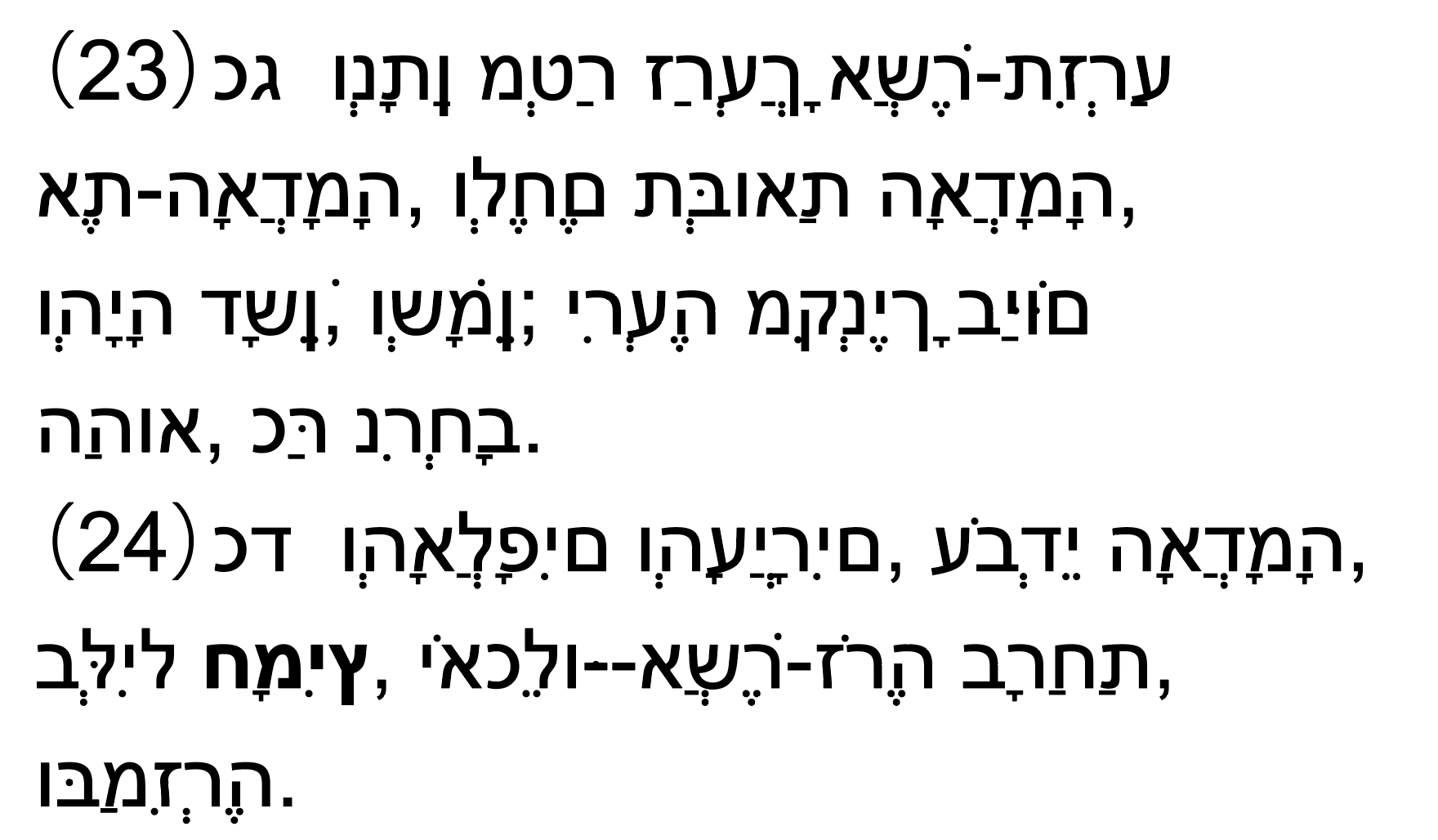イザヤ書から引用されたヘブライ語